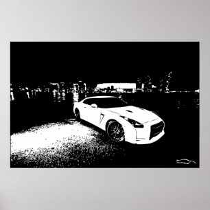 Nissan Skyline GTR City Shot Poster