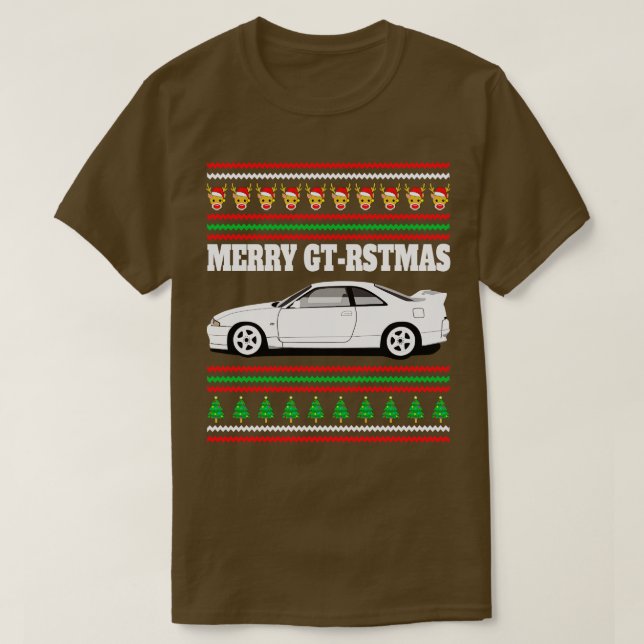 Nissan Skyline GTR R33 Merry Gtrstmas T-Shirt (Design Front)