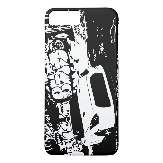 Nissan Skyline GTR with Graffiti Backdrop Case-Mate iPhone Case (Back)