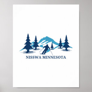 Nisswa Minnesota Ski Resort Skiing Skier _1  Poster