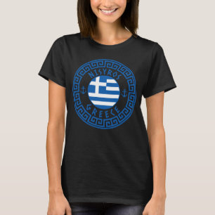 Nisyros, Greece Flag Women's Black T-Shirt