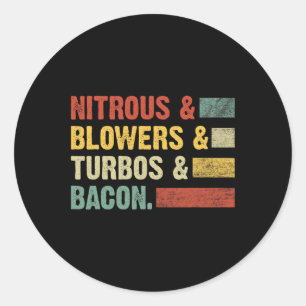 Nitrous Blowers Turbos Bycon Food Retro Bbq Meat  Classic Round Sticker