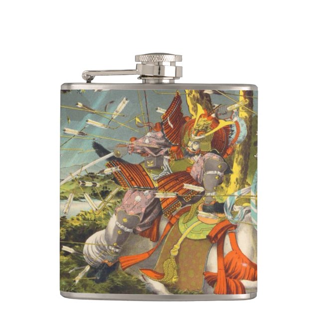 Nitta Yoshisada legendary samurai warrior battle Hip Flask (Front)