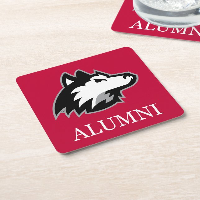 NIU Huskies Alumni Square Paper Coaster (Angled)