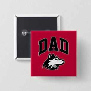 NIU Huskies Dad 15 Cm Square Badge