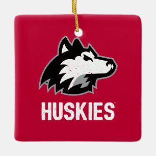 NIU Huskies Distressed Ceramic Ornament