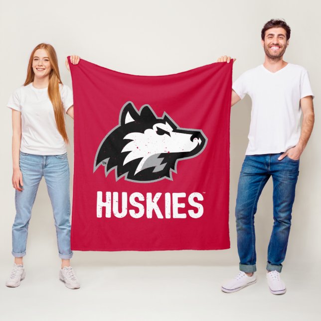 NIU Huskies Distressed Fleece Blanket (In Situ)