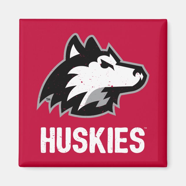 NIU Huskies Distressed Magnet (Front)