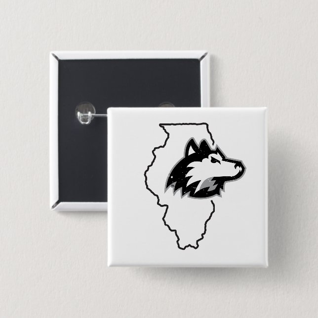 NIU Huskies State Love 15 Cm Square Badge (Front & Back)