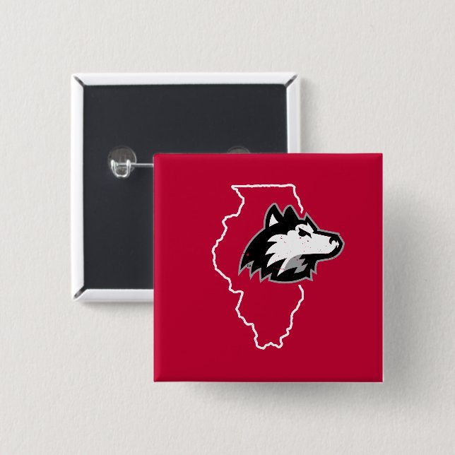 NIU Huskies State Love 15 Cm Square Badge (Front & Back)