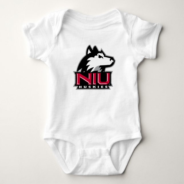 NIU Huskies Wordmark Baby Bodysuit (Front)