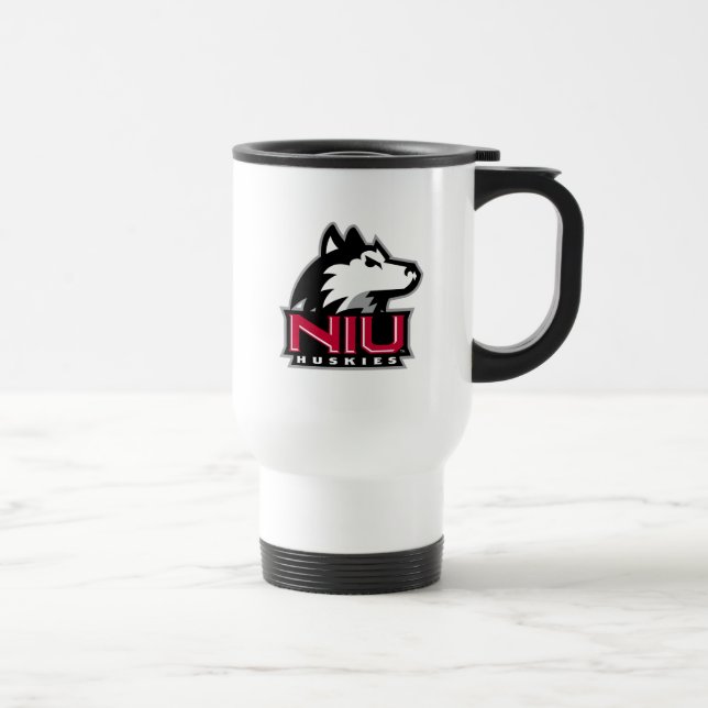 NIU Huskies Wordmark Travel Mug (Right)