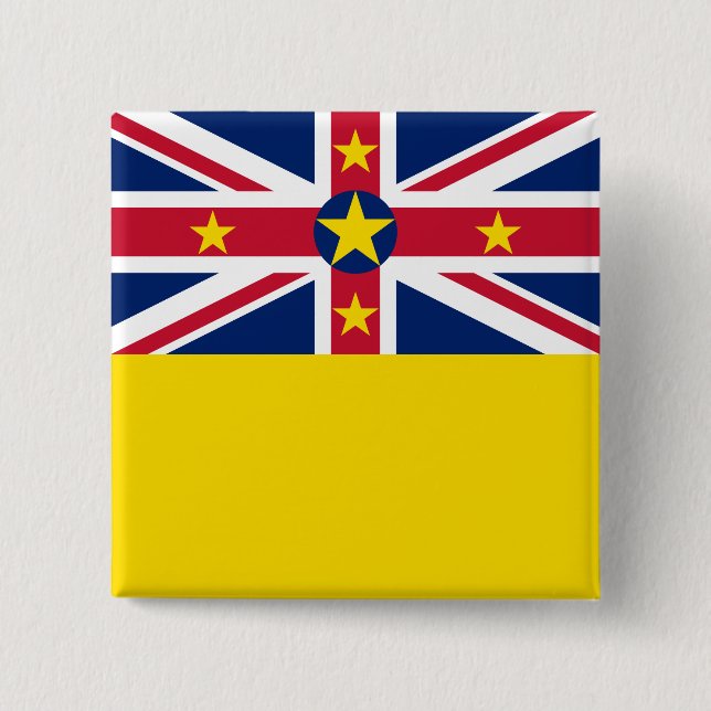 Niue Flag 15 Cm Square Badge (Front)