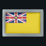 Niue Flag Belt Buckle<br><div class="desc">Patriotic flag of Niue.</div>