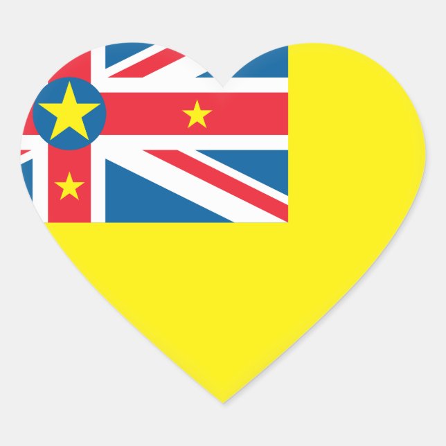 Niue Flag Heart Sticker (Front)