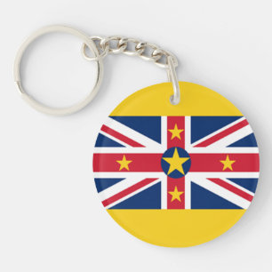 Niue Flag Key Ring