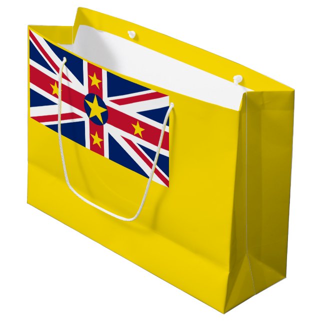 Niue Flag Large Gift Bag (Front Angled)