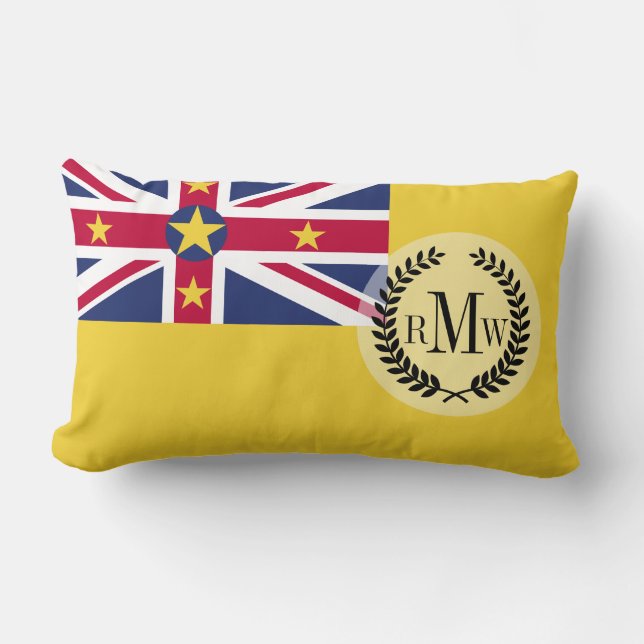 Niue Flag Lumbar Cushion (Front)
