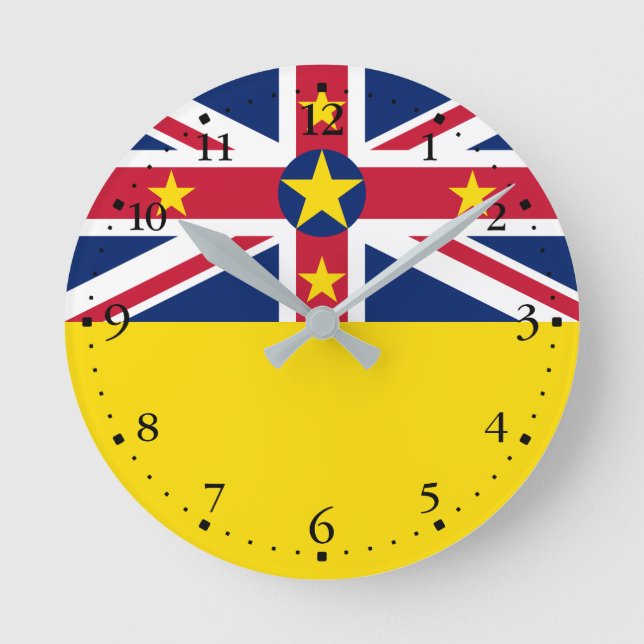 Niue Flag Round Clock (Front)