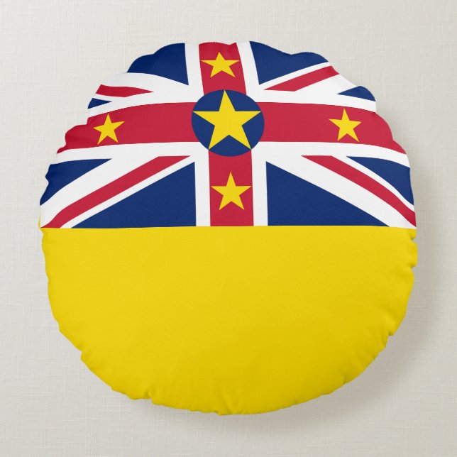 Niue Flag Round Cushion (Front)