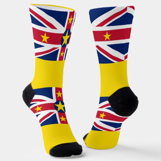 Niue Flag Socks (Angled)