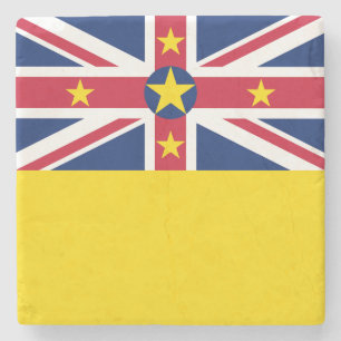 Niue Flag Stone Coaster
