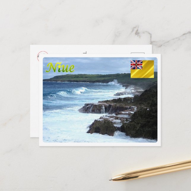 Niue - Niue Coastline - Postcard (Front/Back In Situ)