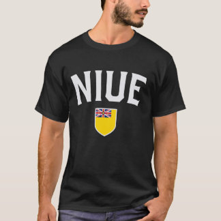Niuean Flag Shield Classic Sporting Badge Style T-Shirt