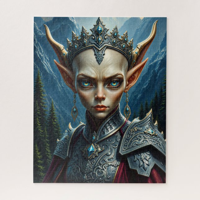 Nivalis Mountain Elf Queen Dark Fantasy Jigsaw Puzzle (Vertical)