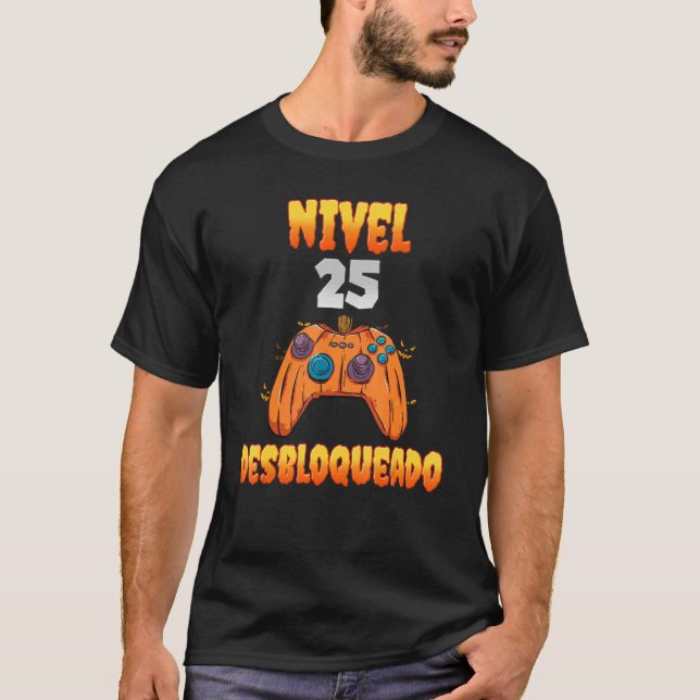 Nivel 25 Desbloqueado 25 Años de Edad Cumpleaños V T-Shirt (Front)