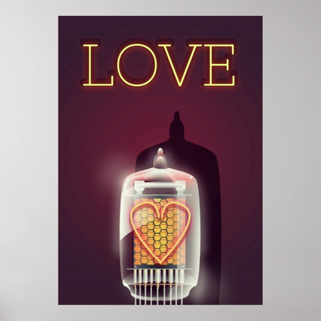 Nixie Tube 'Love' vintage poster (Front)