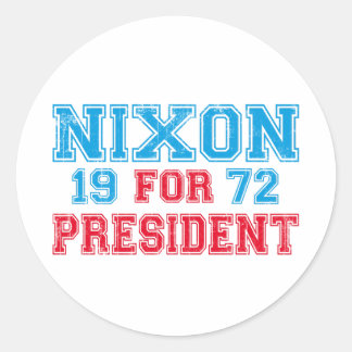 Nixon 1972 election classic round sticker
