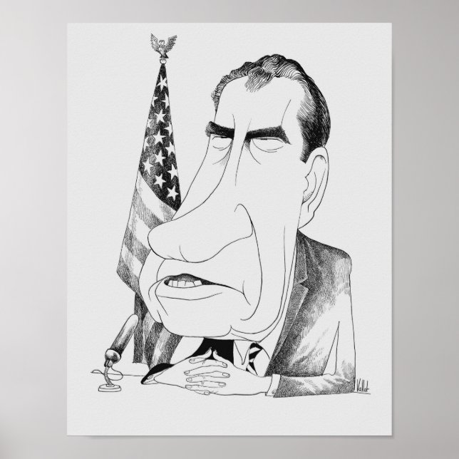 Nixon Caricature - Edmund Valtman - Circa 1970 Poster (Front)
