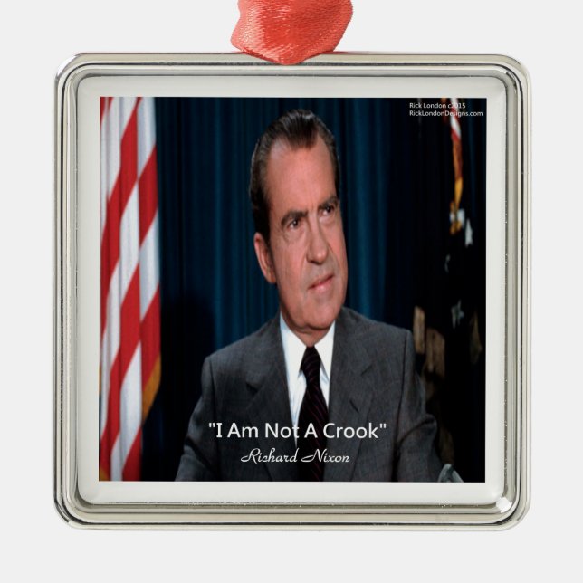Nixon & Not A Crook Quote Metal Tree Decoration (Front)