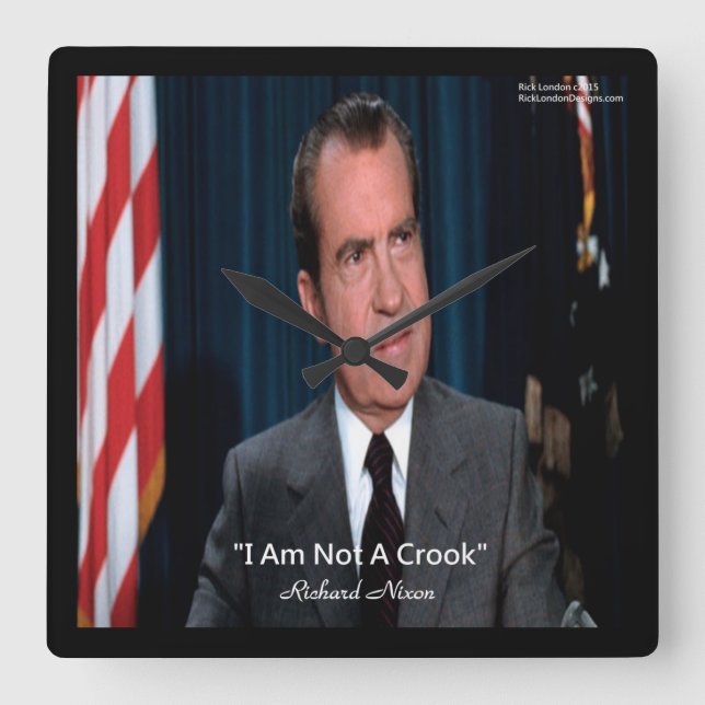 Nixon & Not A Crook Quote Wall Clock (Front)