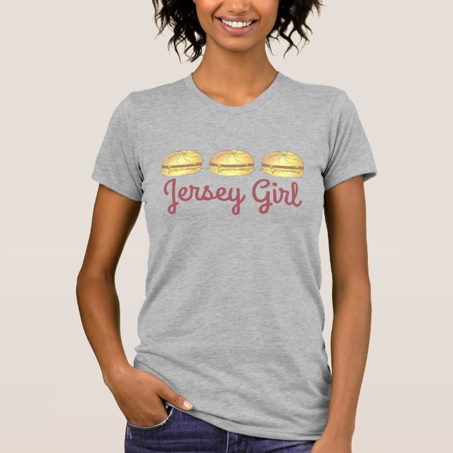NJ Jersey Girl Pork Roll Breakfast Egg Sandwich T-Shirt (Front)
