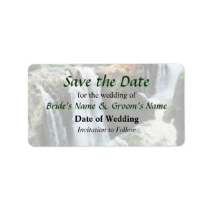 NJ - Waterfall Paterson NJ Save the Date Label