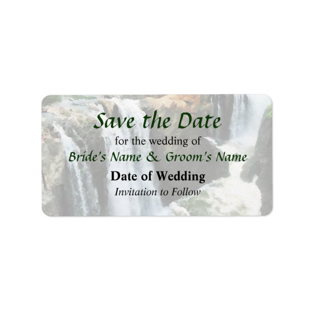 NJ - Waterfall Paterson NJ Save the Date Label (Front)
