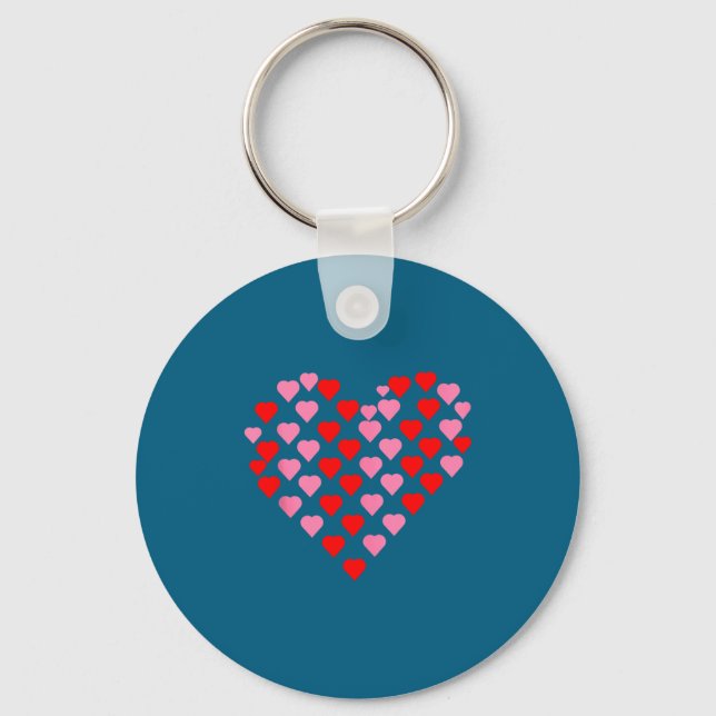 Nk And Red Hearts Lovers Funny Valentine’s Day Hum Key Ring (Front)