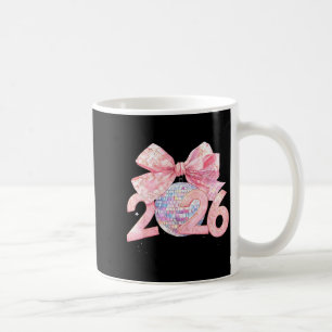 Nk Bow Coquette Disco Ball Happy New Year 2026 Coffee Mug