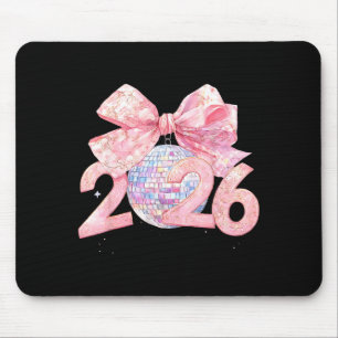 Nk Bow Coquette Disco Ball Happy New Year 2026 Mouse Pad