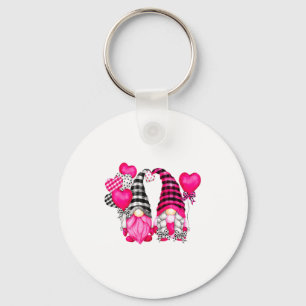 Nk Buffalo Plaid And Heart Balloons Valentines D  Key Ring
