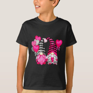 Nk Buffalo Plaid And Heart Balloons Valentines D  T-Shirt