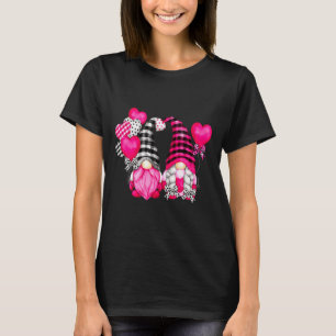 Nk Buffalo Plaid And Heart Balloons Valentines D  T-Shirt