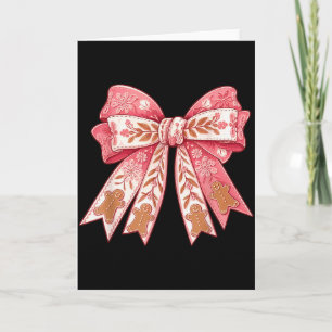 Nk Coquette Bow Christmas Gingerbread Man Girly Xm Card