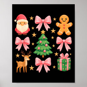 Nk Coquette Bow Christmas Tree Santa Gingerbread X Poster