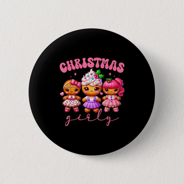 Nk Cute Gingerbread Christmas Girly Pajama Outfits 6 Cm Round Badge (Front)