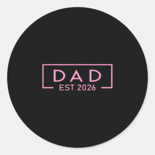 Nk Dad Est. 2026 Logo Father 2026 Loading New Dad Classic Round Sticker