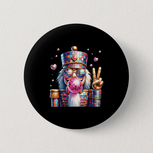 Nk Disco Nutcracker Bubblegum Christmas For Men Wo 6 Cm Round Badge (Front)