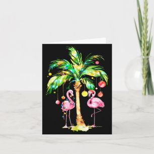 Nk Flamingo Christmas Palm Tree Trocal Xmas Holida Card